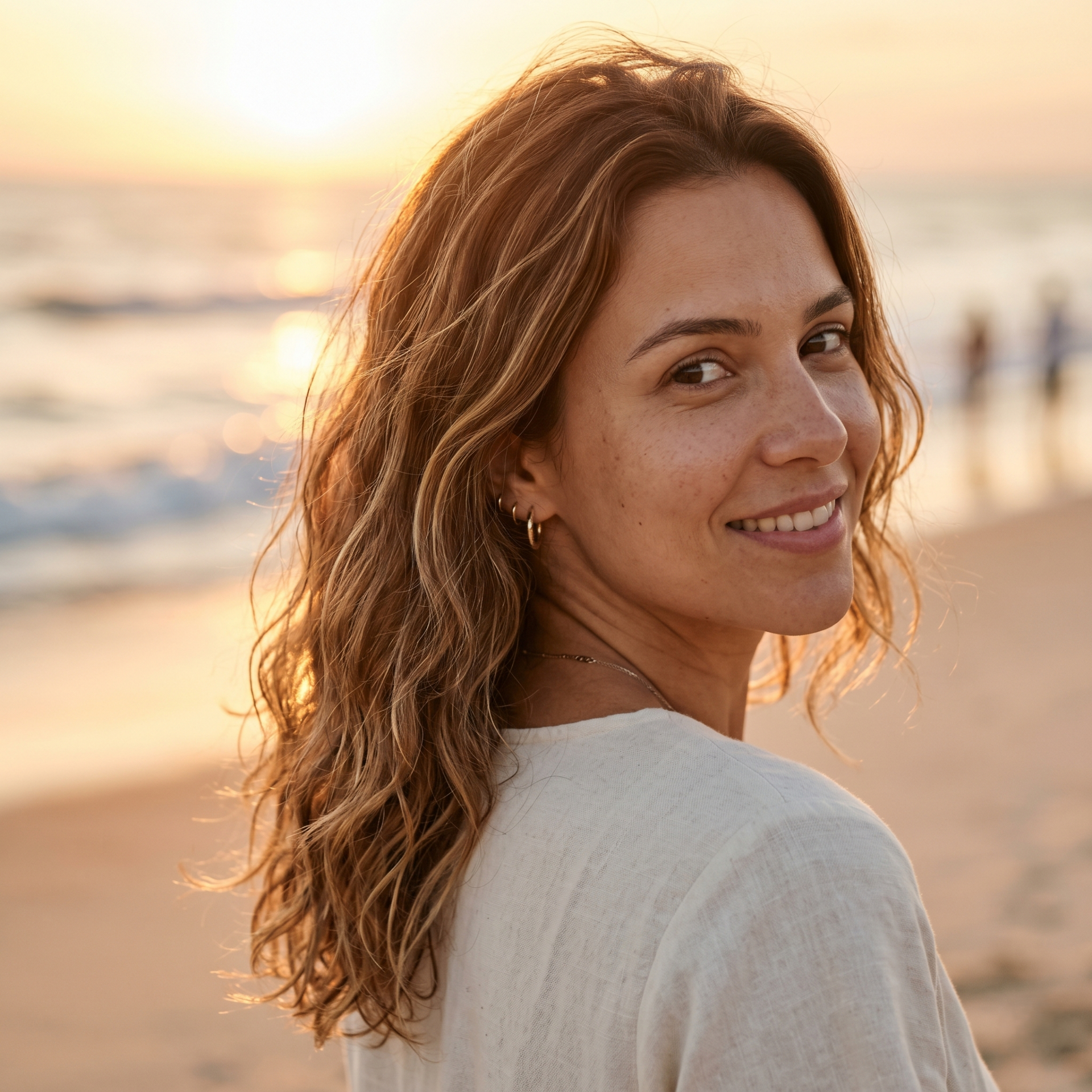Cabelo loiro mel com brilho natural